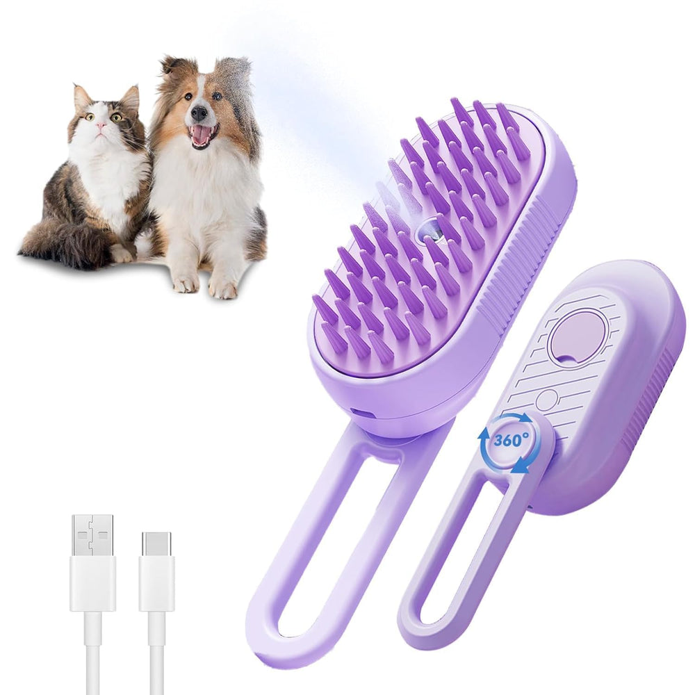 3-in-1 cat mist grooming brush for cats and dogs