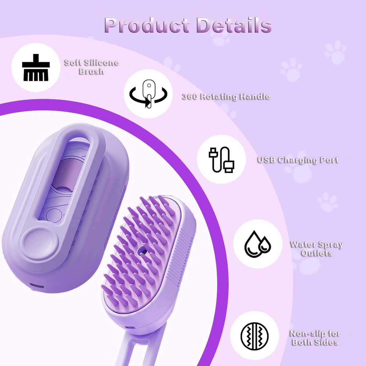 3-in-1 cat mist grooming brush for cats and dogs