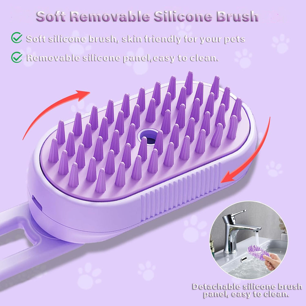 3-in-1 cat mist grooming brush for cats and dogs